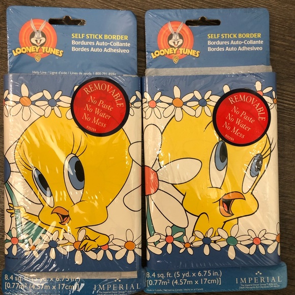 🆕 Looney Tunes self stick Border Tweety Bird (you get two) 10 yard x 6.75inches - Picture 9 of 9
